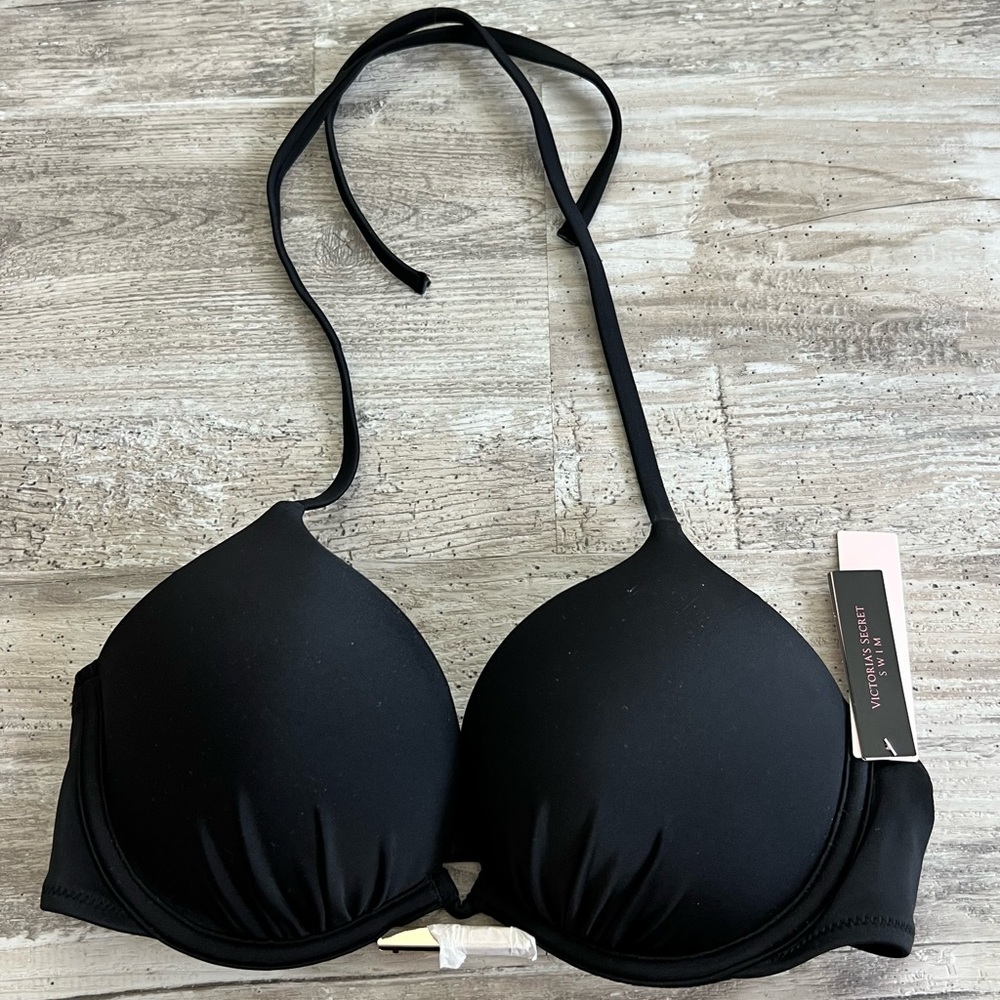 Victoria's Secret black push a bikini top